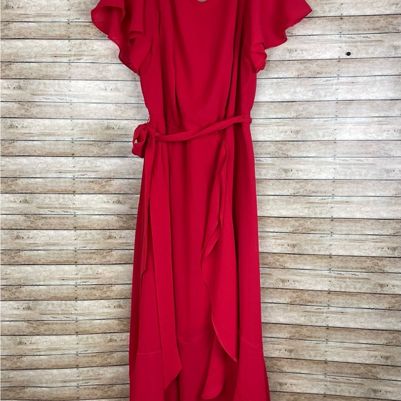 🔥💃Lane Bryant RED flutter sleeve dress💃 Size 14 - Picture 3 of 7